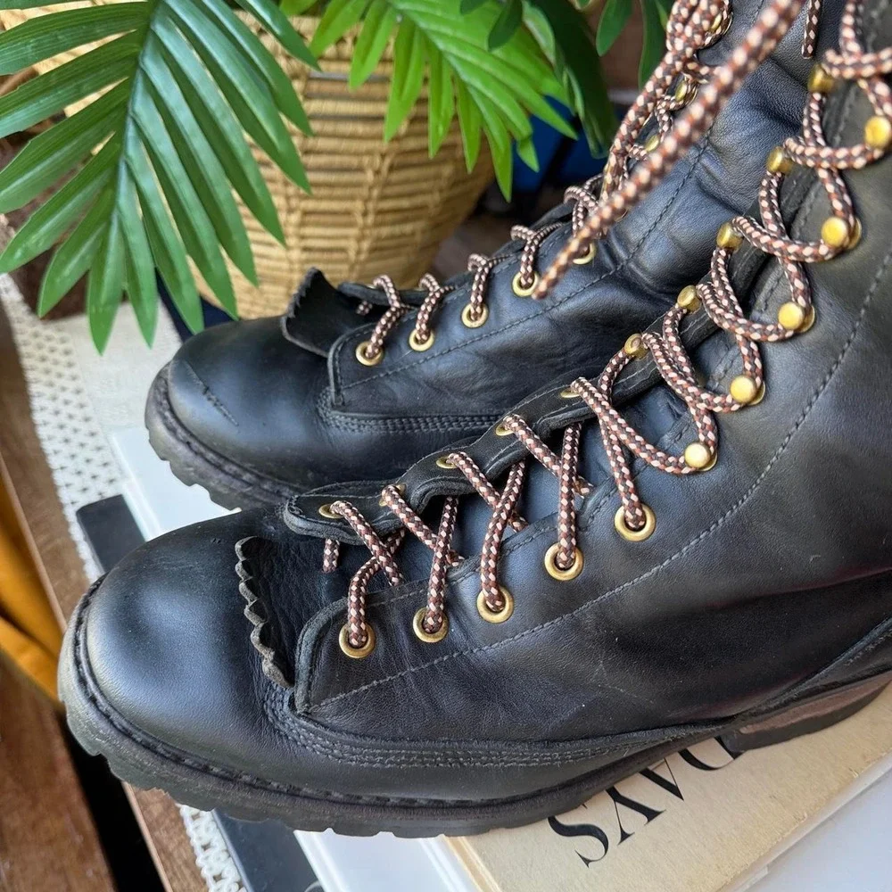 White's Boots Wildland Firefighting Leather Logger Work Boots Black 10.5 D USA